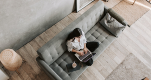 woman on sofa